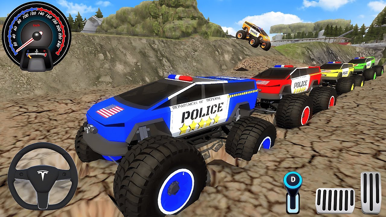 Juegos De Carros - Police Monster Trucks Impossible Driver #2 - Car Extreme Racing Android GamePlay