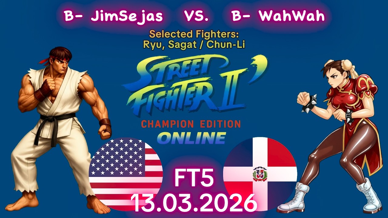 JimSejas против WahWah — ОНЛАЙН-МАТЧ! — Street Fighter II, Champion Edition — FT5 — 13.03.2026
