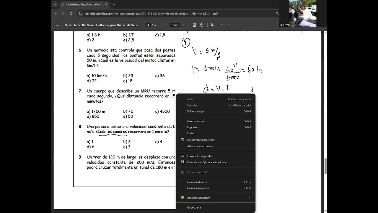 MRU 2 FISICA-NIVEL PRE