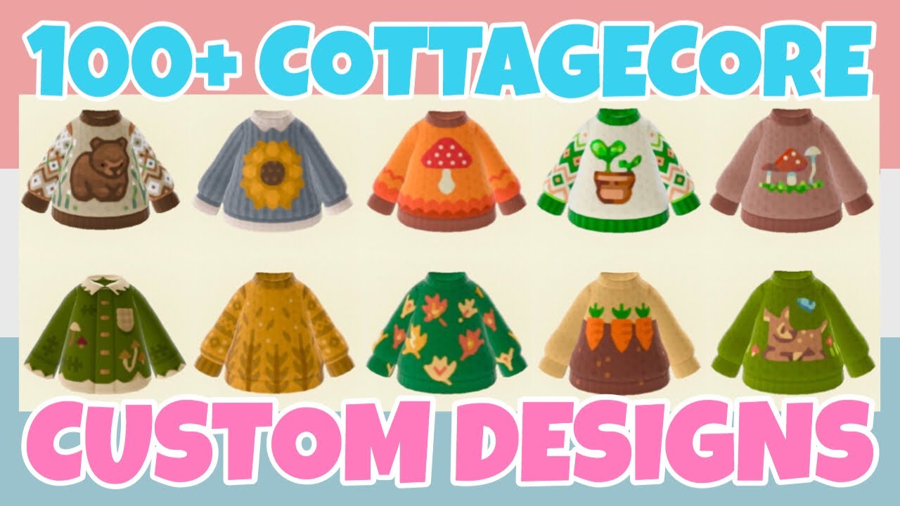Best 100+ Cottagecore Sweatshirt Custom Designs In Animal Crossing New Horizons (Design ID Codes)