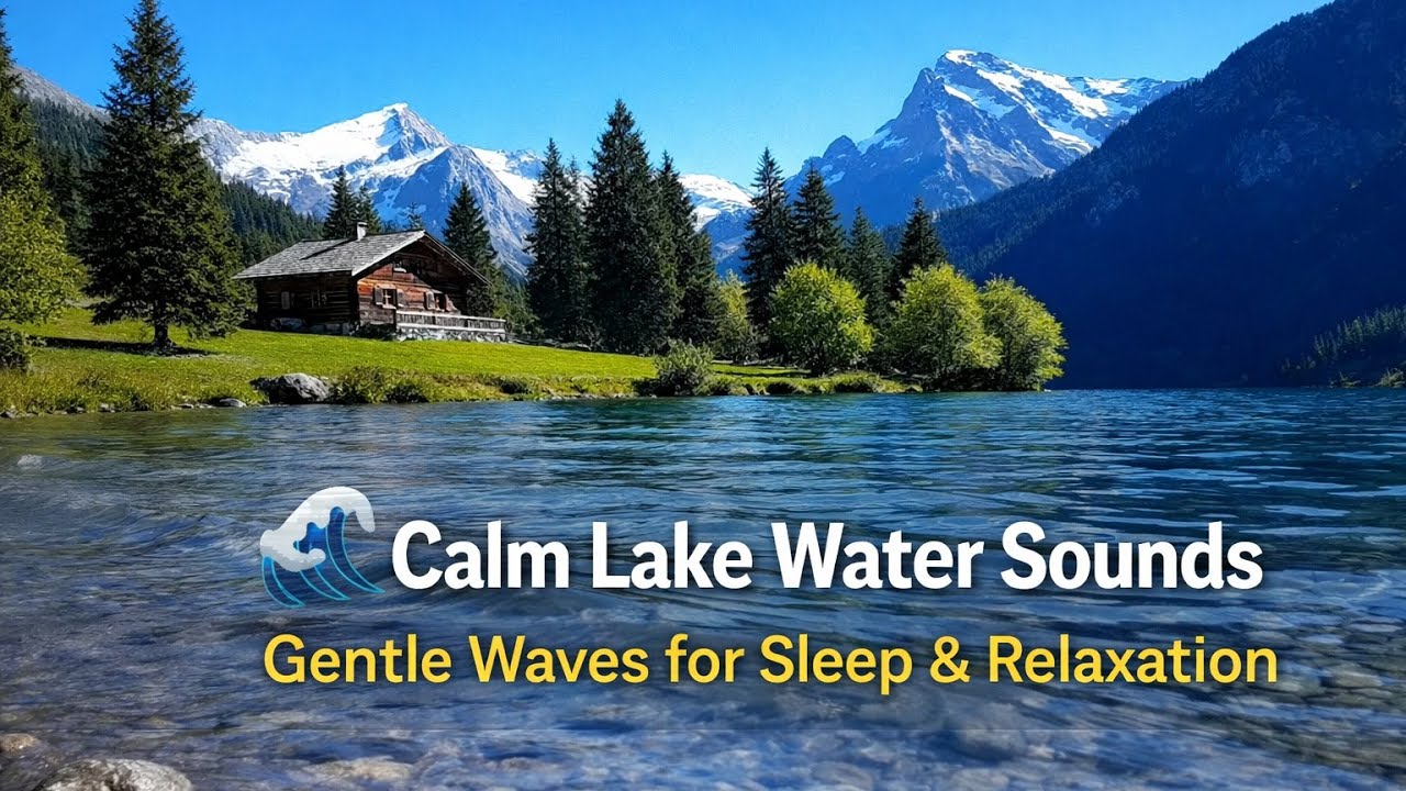 Calm Lake Water Sounds 🌊 | Gentle Waves for Sleep, Focus & Relaxation (1 Hour) 4K