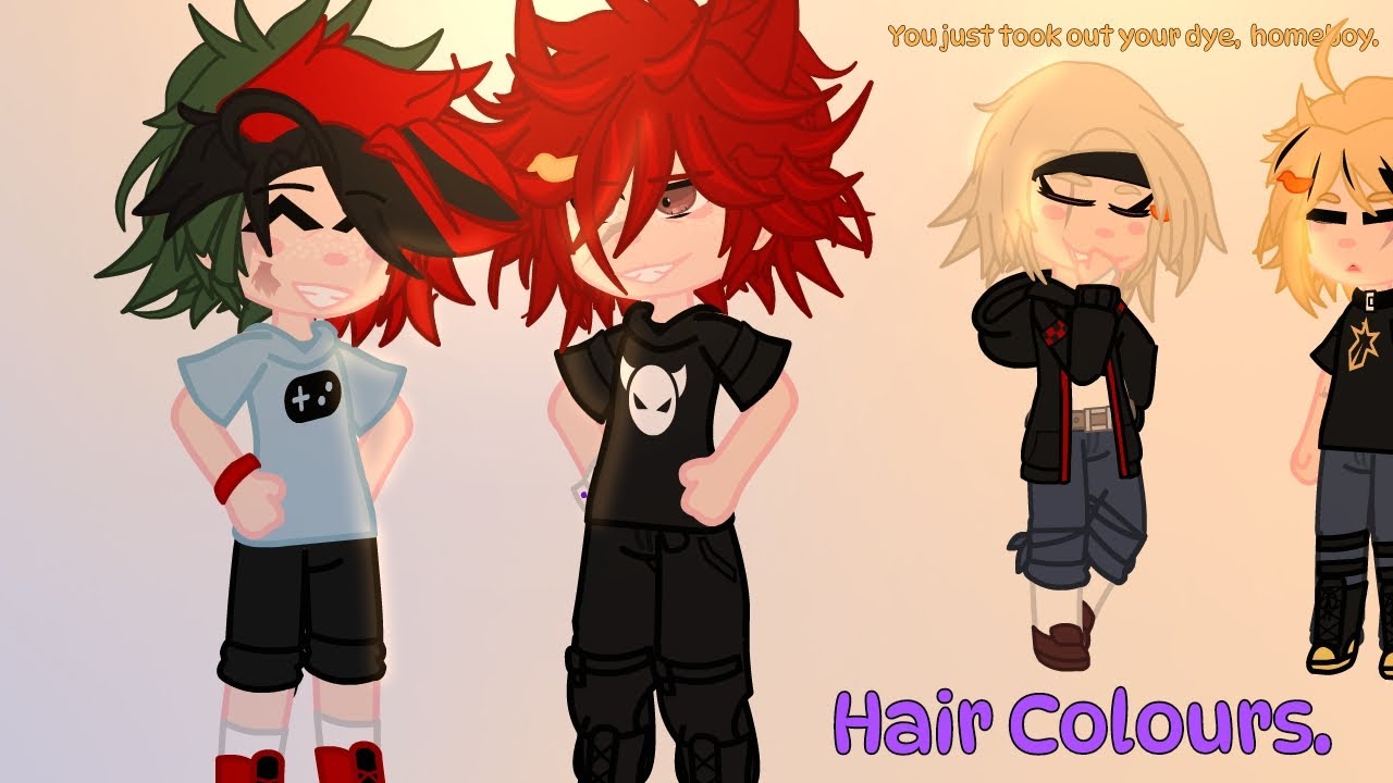 BakuSquad + Izuku in their friend group's hair colours. | MHA/BNHA.