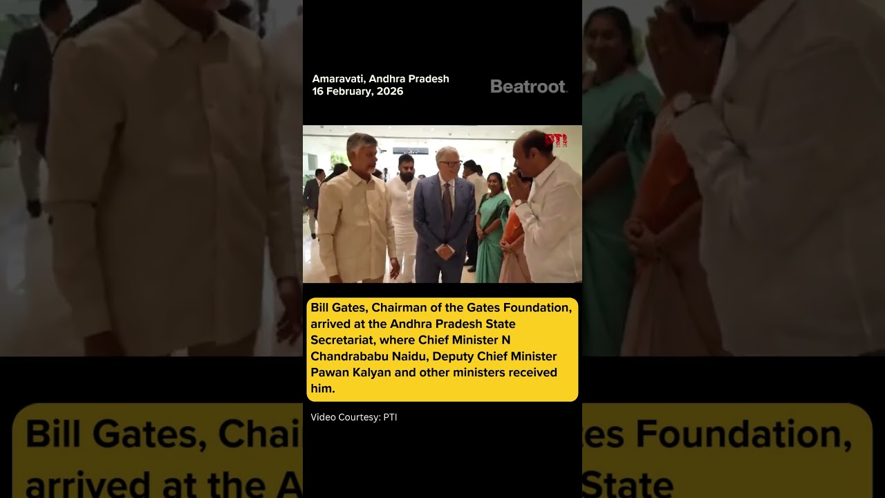 Bill Gates, Gates Foundation Chairman, arrives at the Andhra Pradesh State Secretariat. #shorts