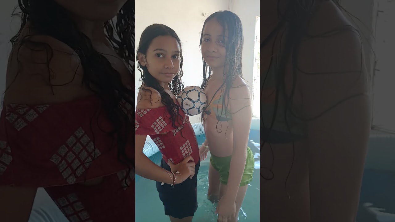 Desafio com a bola na piscina #Desafio #piscina#shorts