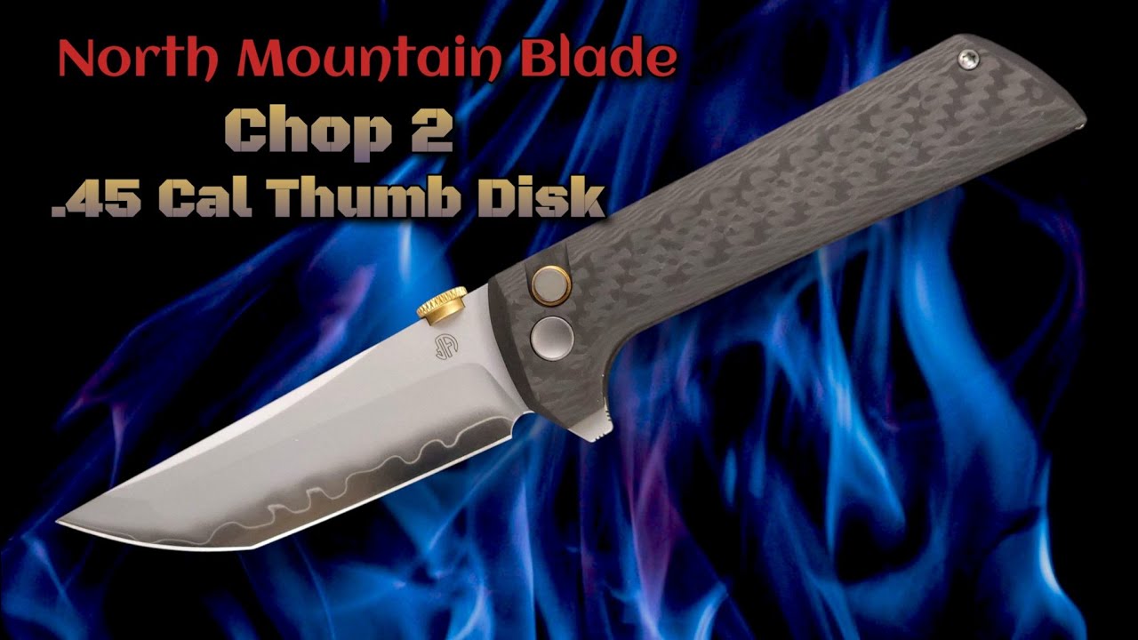 North Mountain .45 Disk Opener Chop Button Lock - Slick & Light Tanto!