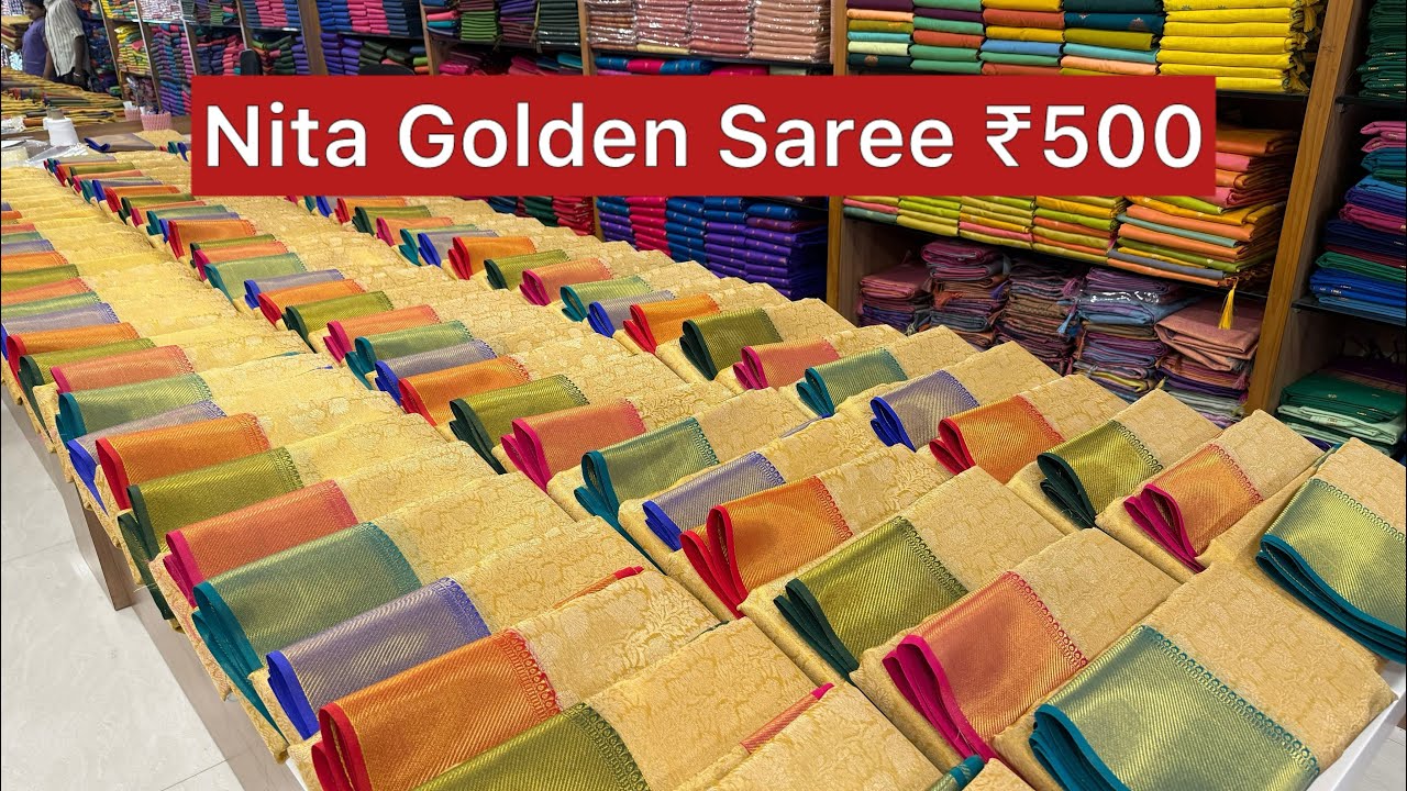 ₹500 Range Nita Golden Saree With 5 Combinations Whatspp6383292988 