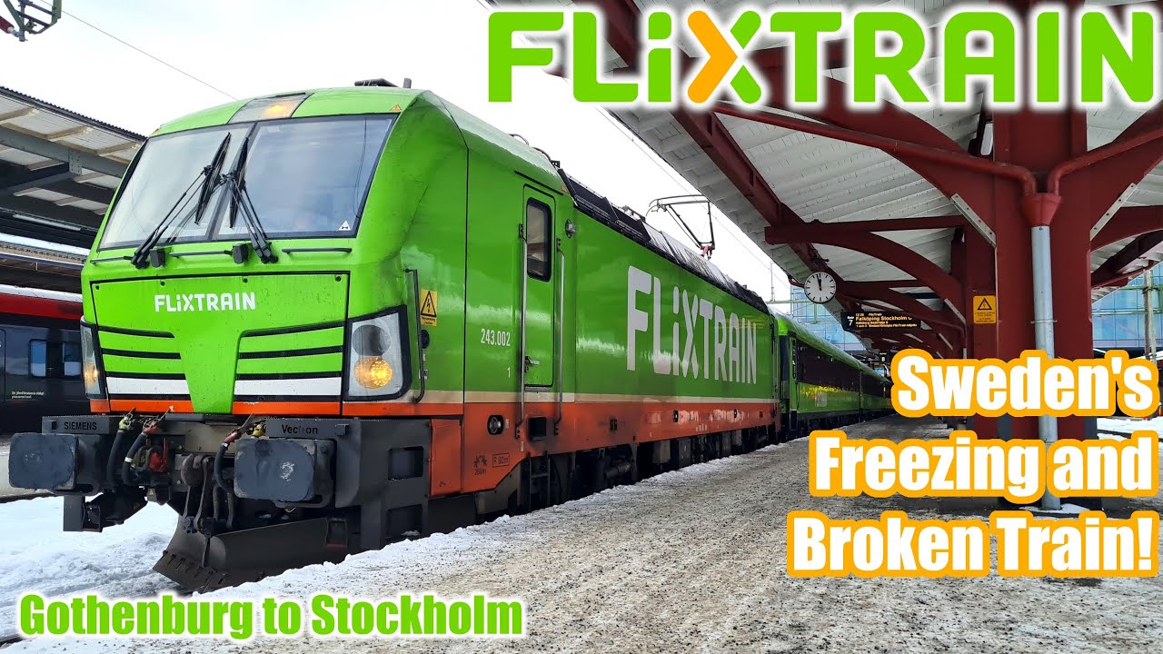 LOW-COST FlixTrain! Sweden's FREEZING and BROKEN train!