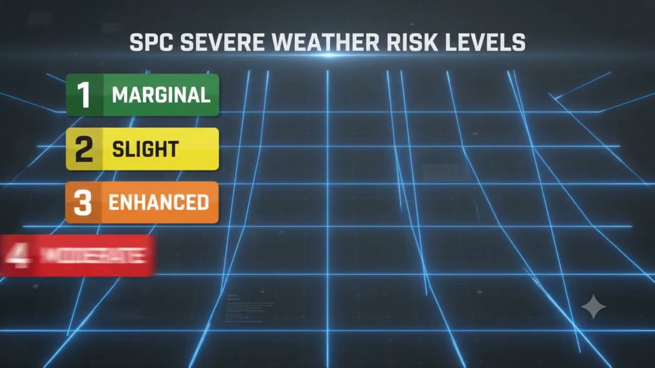 SPC Severe Weather Risk Levels Explained 🌩️📊 (1-5 Breakdown)
