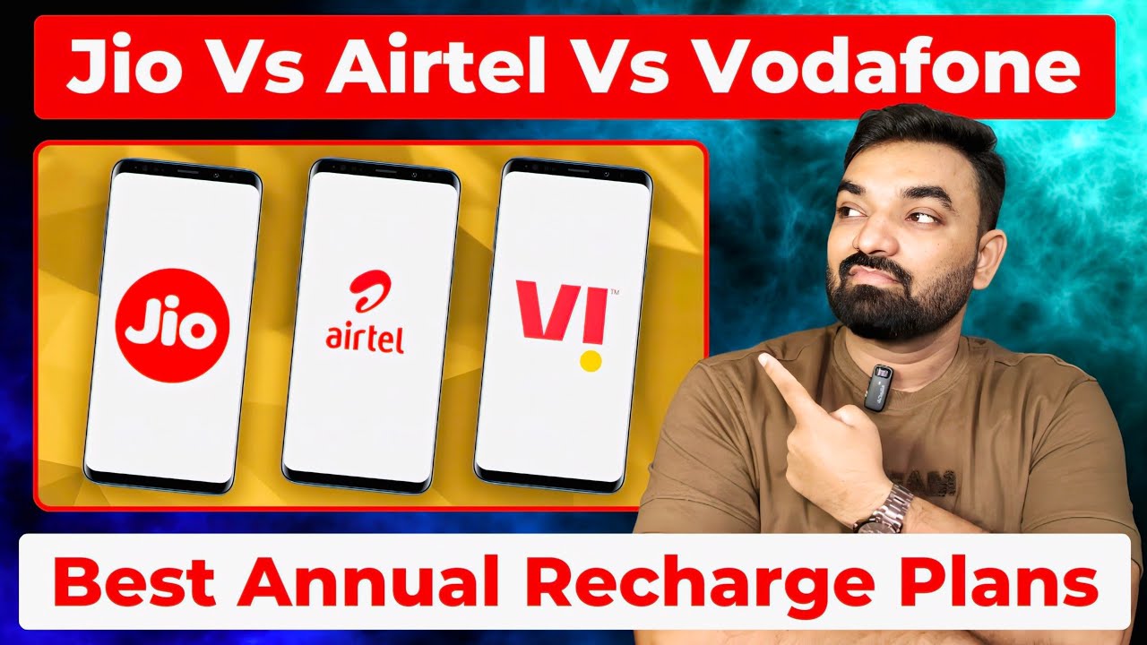 Jio Vs Airtel Vs Vodafone :- Best Annual Recharge Plans #telecomnews #jio #airtel #vodafone #vi