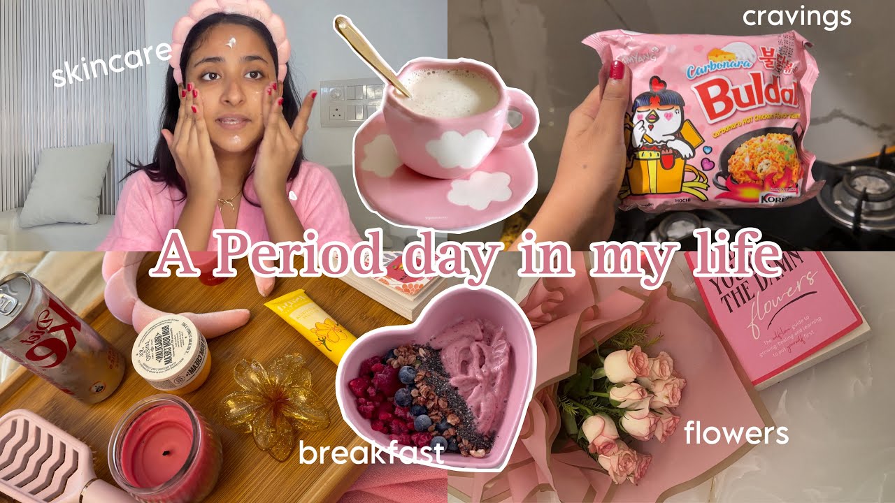 A period day in my life 😭| Living alone, skincare routine, movie night🍕