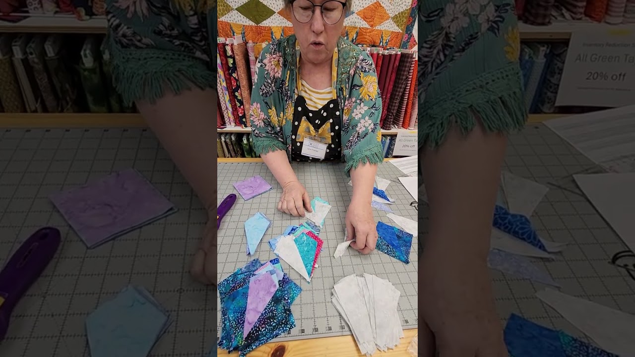 Demonstration of Corner Beam Ruler from Deb Tucker for 180 Designs