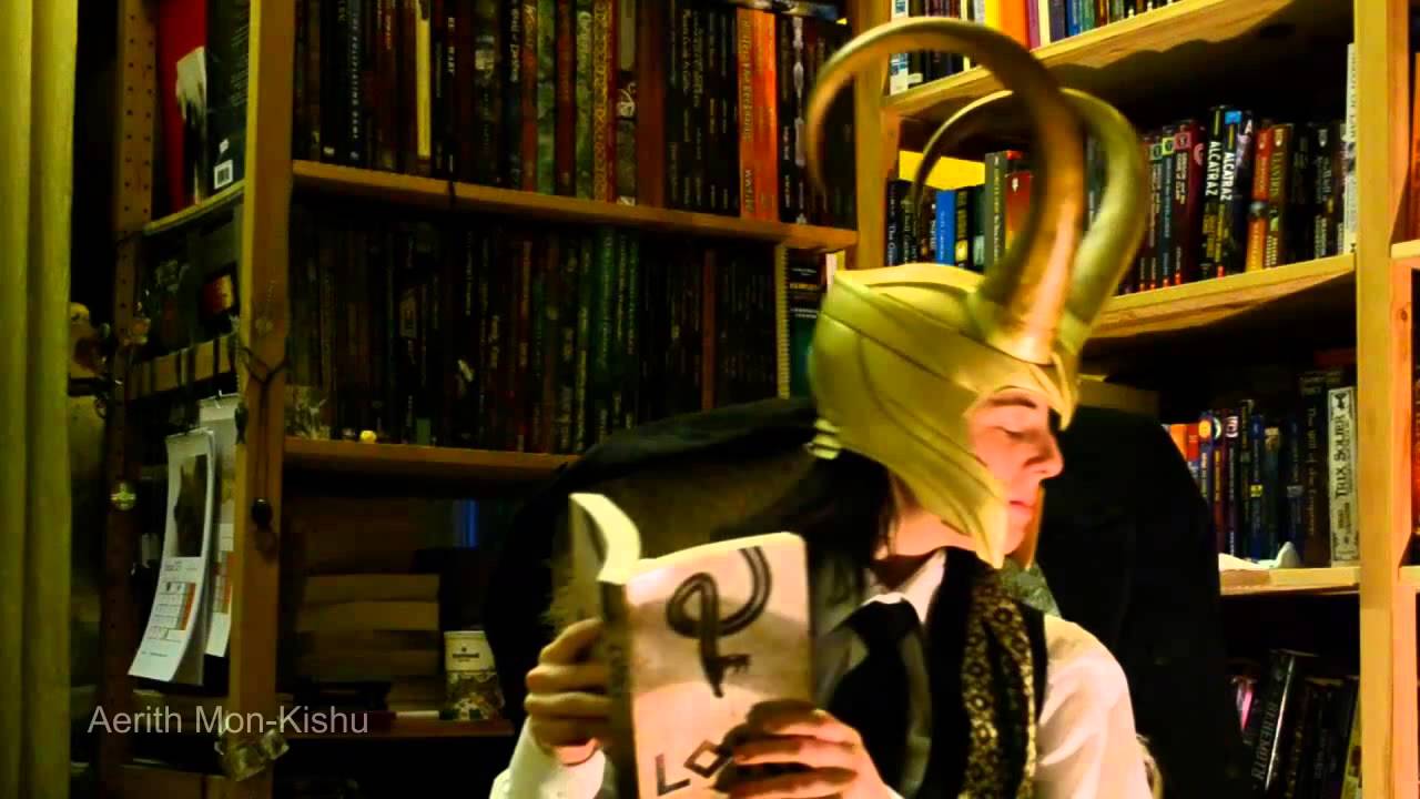 Loki Cosplayer interrupted by Kid Loki while reading a story about Loki's foal