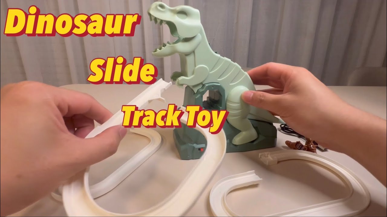 6 Minutes Satisfying l Dinosaur Slide Track Toy #dinosaur #slide #track