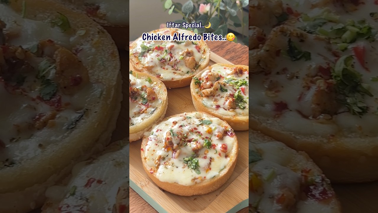 Creamy Chicken Alfredo Bites | Ramadan Iftar Special..🌙😋 #alfredo #chickenalfredo