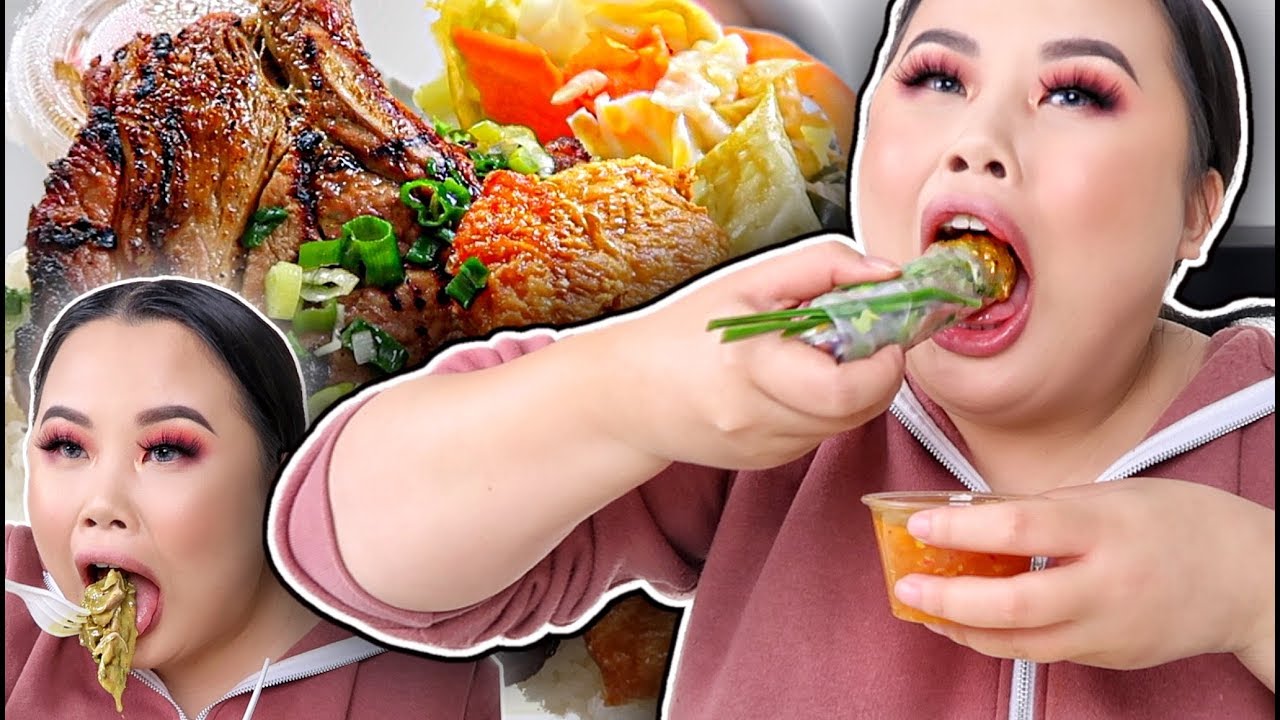 SPRING ROLLS + VIETNAMESE GRILLED PORK CHOP RICE PLATTER 