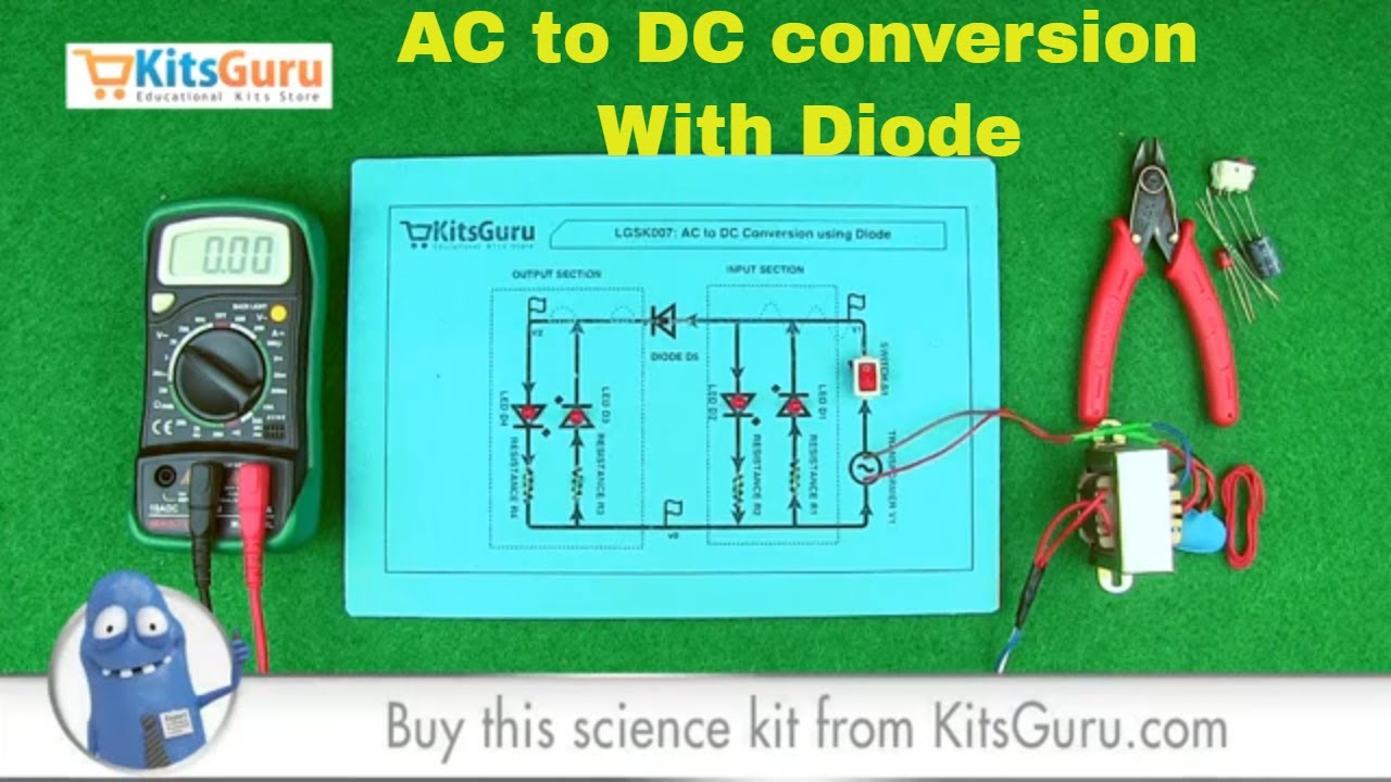 AC to DC Conversion Using Diode by Kitsguru | Easy science projects | DIY Kit for students