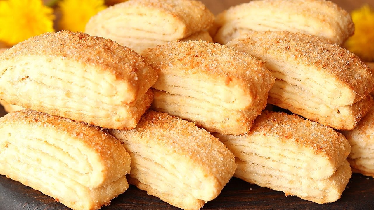 Это СЛОЕНОЕ ПЕЧЕНЬЕ на КЕФИРЕ ВКУСНЕЕ, ЧЕМ Торт НАПОЛЕОН. И Крем НЕ Нужен! Самый простой рецепт