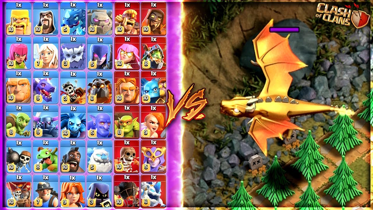 MEGA DRAGON vs ALL TROOPS!! 1V1 