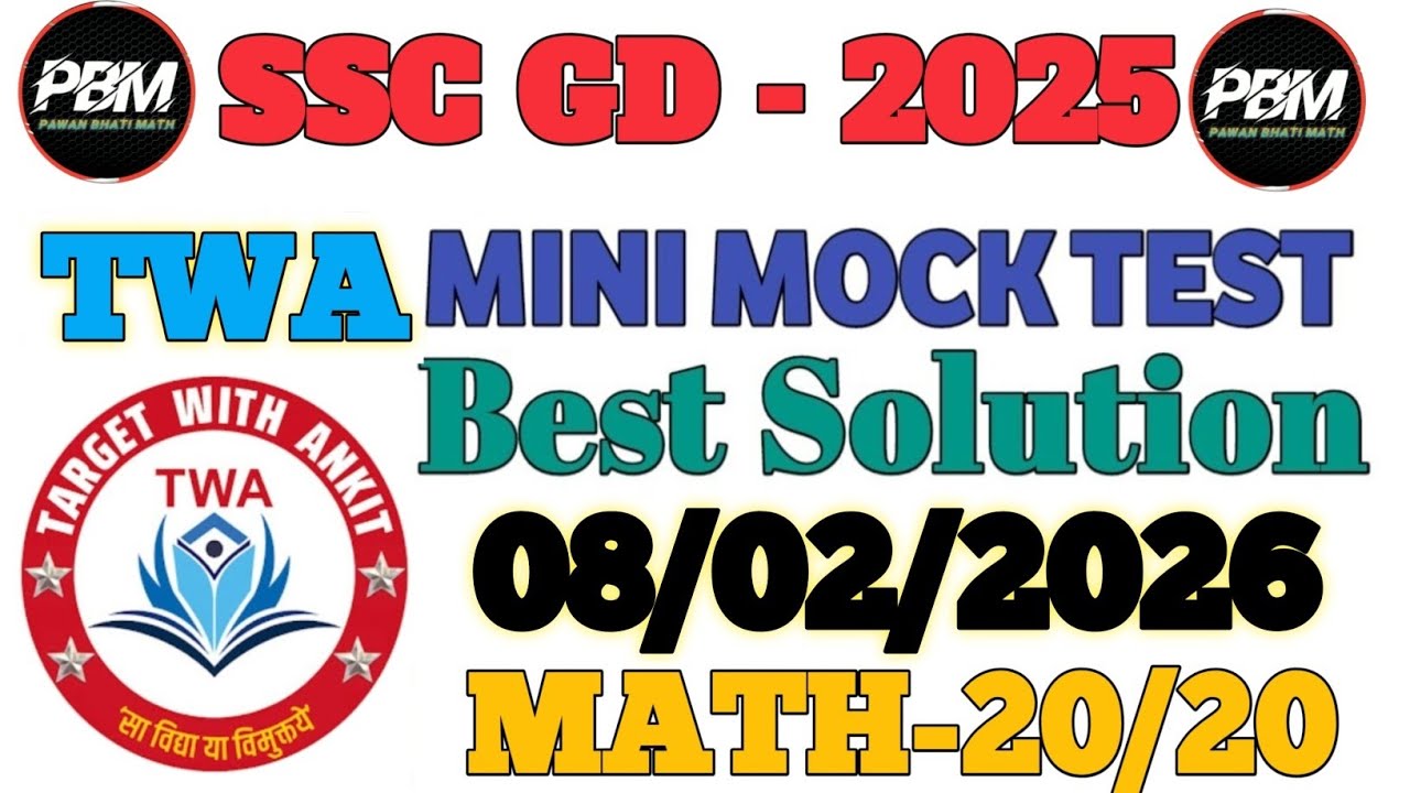 Target With Ankit || SSC GD Mini Mock Test|08-02-2026| GD Mock Test Solution