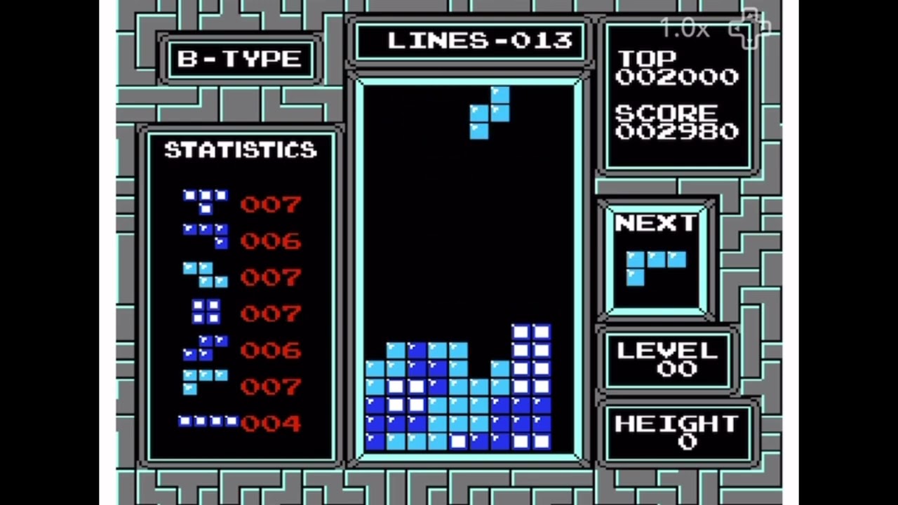 Playing Tetris NES 25 Lines
