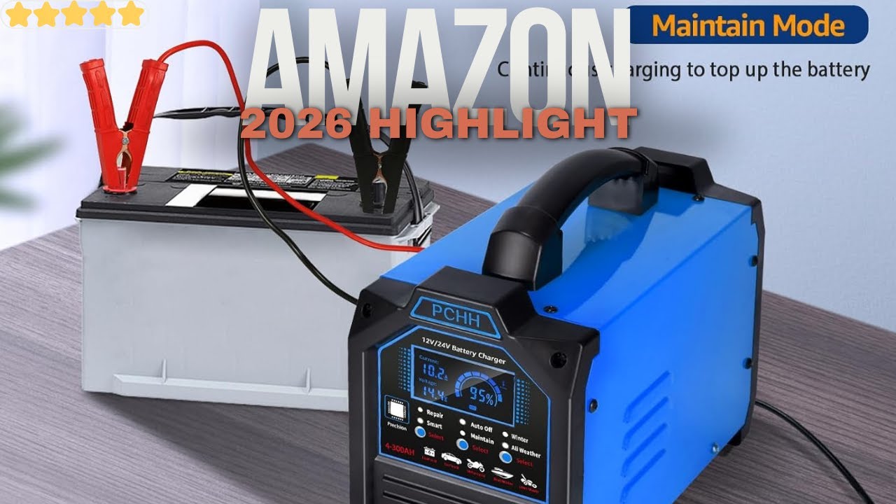 🔋 Heavy Duty 12V/24V Car Battery Charger & Maintainer | Keep Your Batteries Fresh!