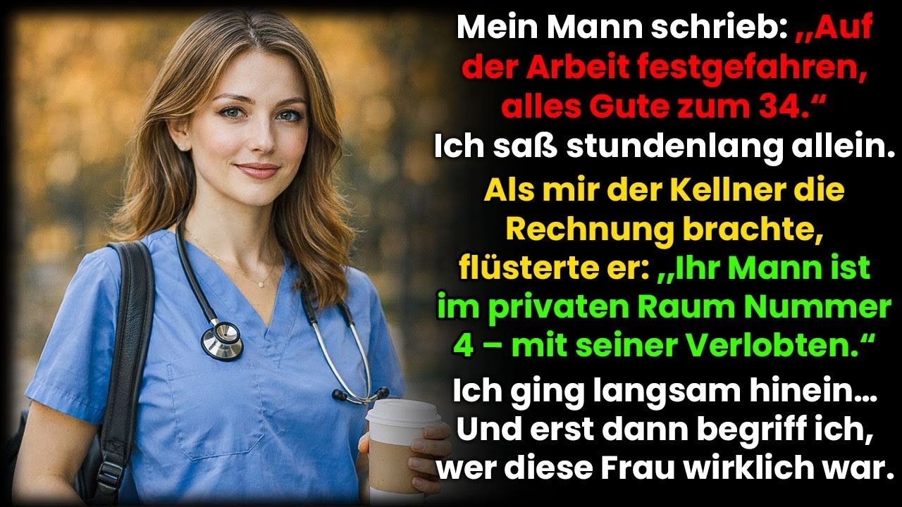 Er schrieb: „Fest auf der Arbeit“. Der Kellner sagte: „Er sitzt an Tisch 4 – mit seiner Verlobten“