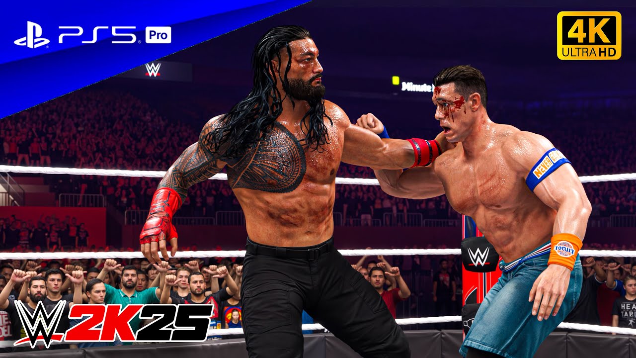 WWE 2K25 - John Cena vs. Roman Reigns | Amazing Match at Royal Rumble | PS5™ Pro [4K60]