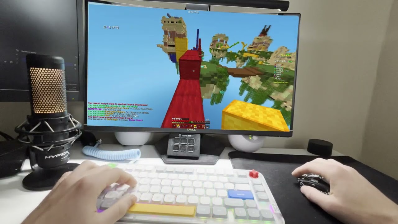 [New keyboard] Calming 360Hz stretched POV Bedwars + Keyboard & Mouse ASMR | 4K 60FPS