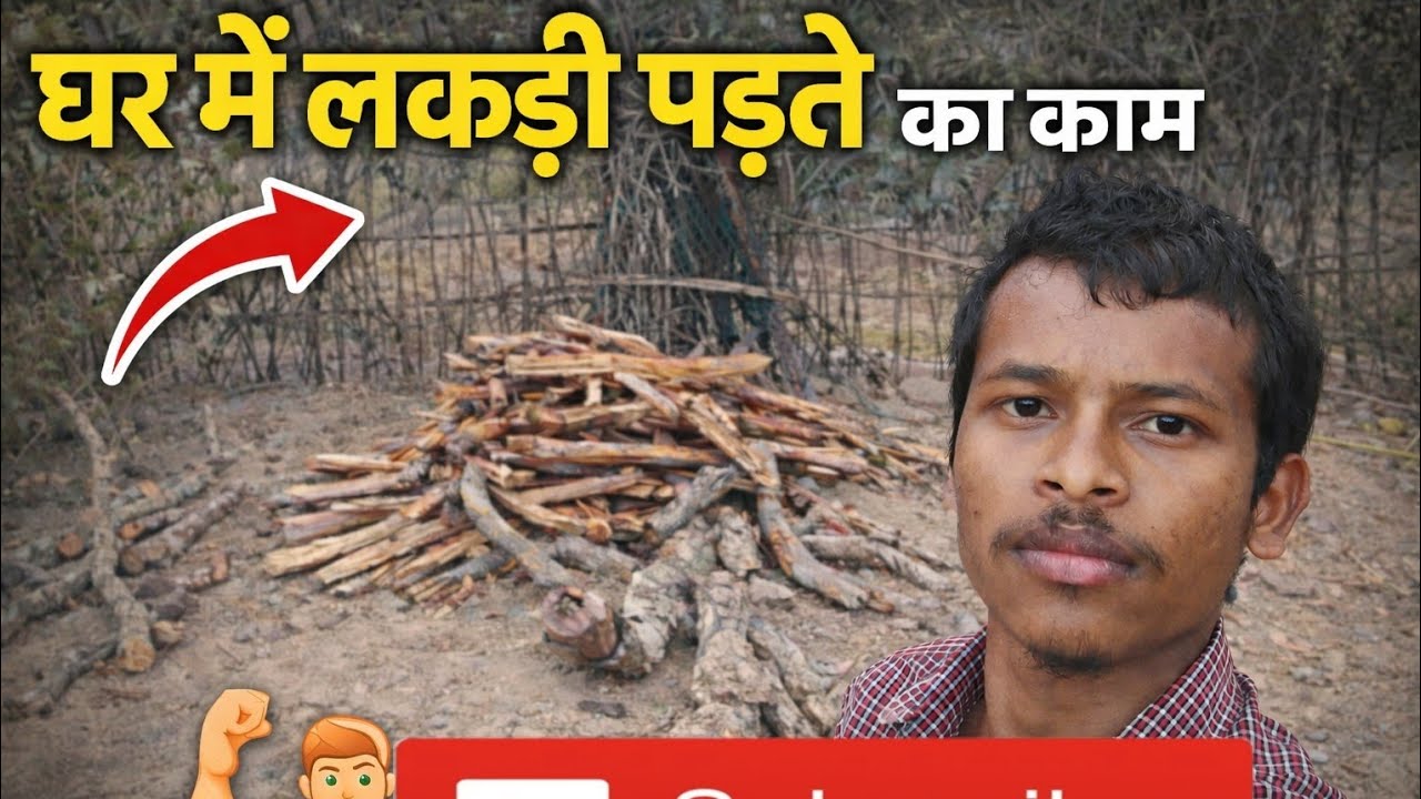 Ghar me lakadi padhne ka kaam village Life vlog #anupjh26 