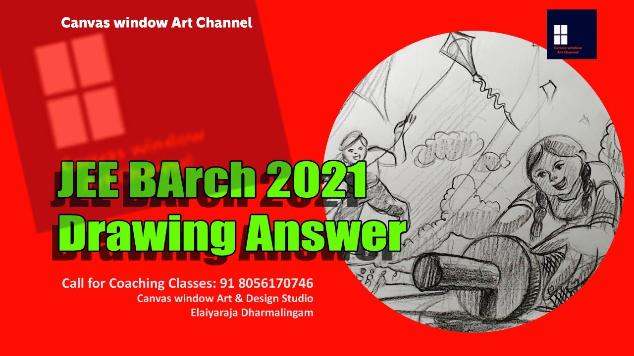 JEE BArch 2021 Drawing Answer - Kite Festival