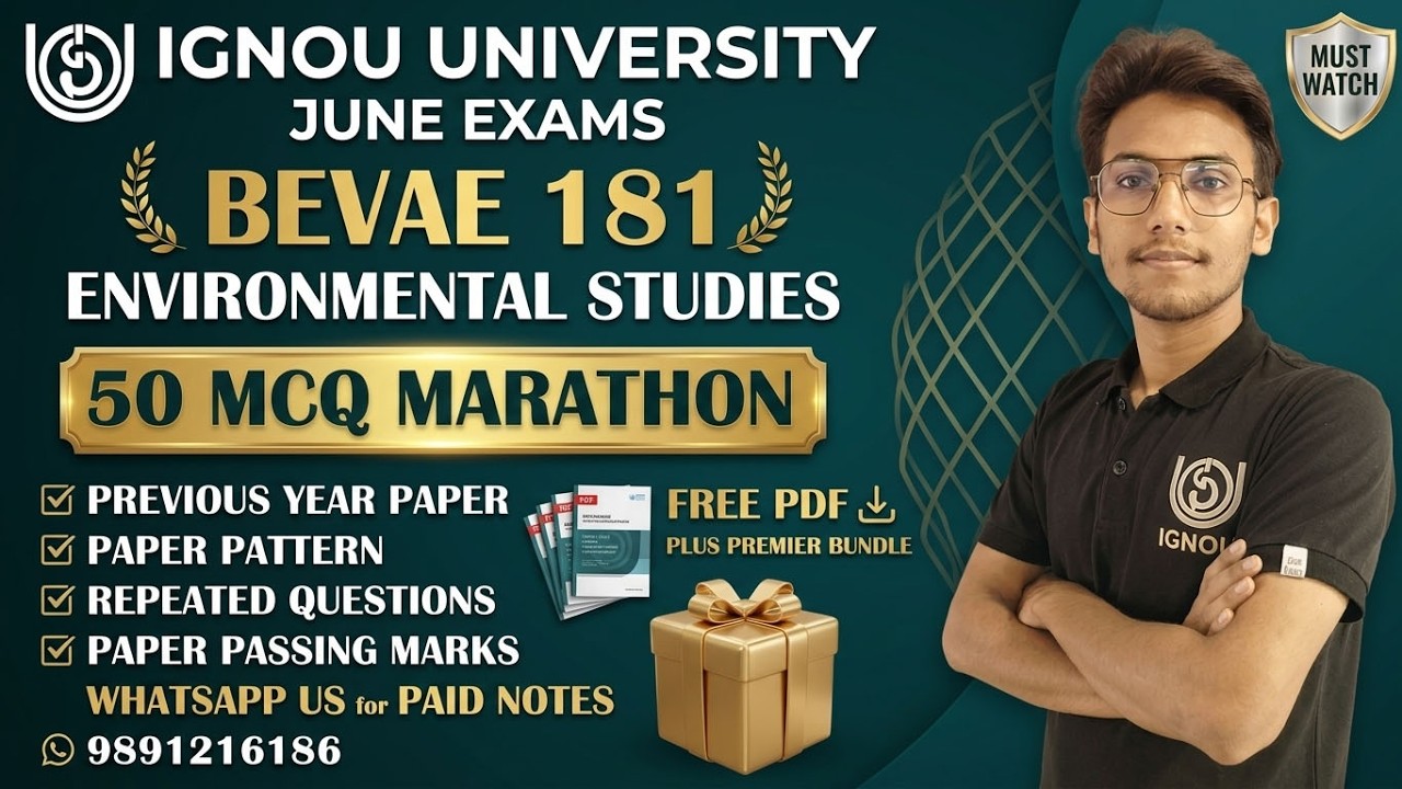 #178 BEVAE 181|| ENVIROMENT- TOP 50 MCQ MOCK-2 || IGNOU WALAY