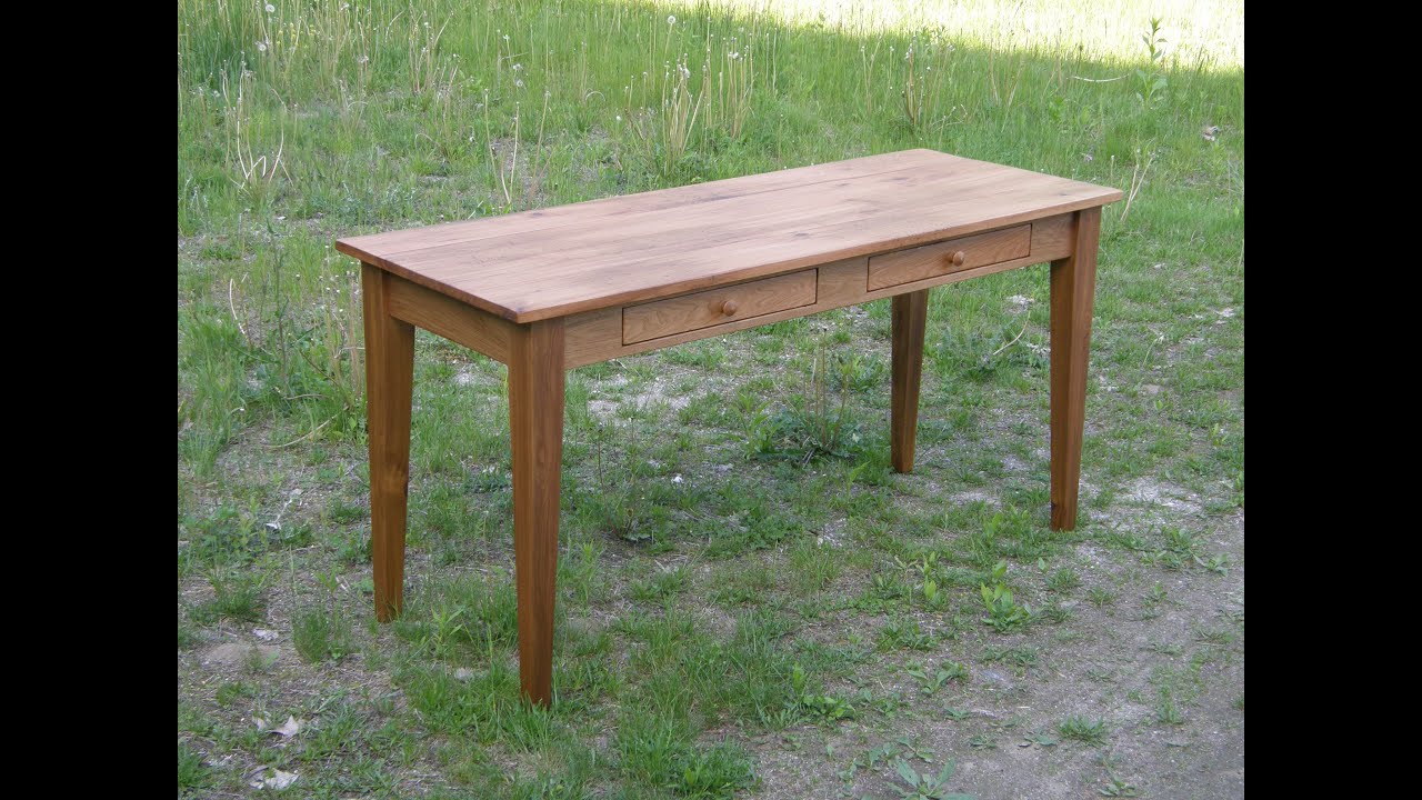 Rustic Butternut Desk with Drawers