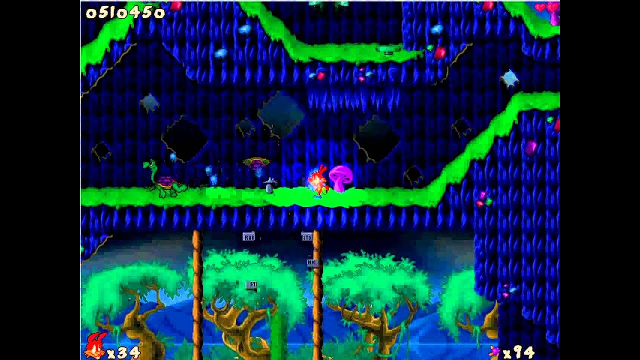 Jazz Jackrabbit 2 Flashback: A Diamondus Forever - Spaz gameplay