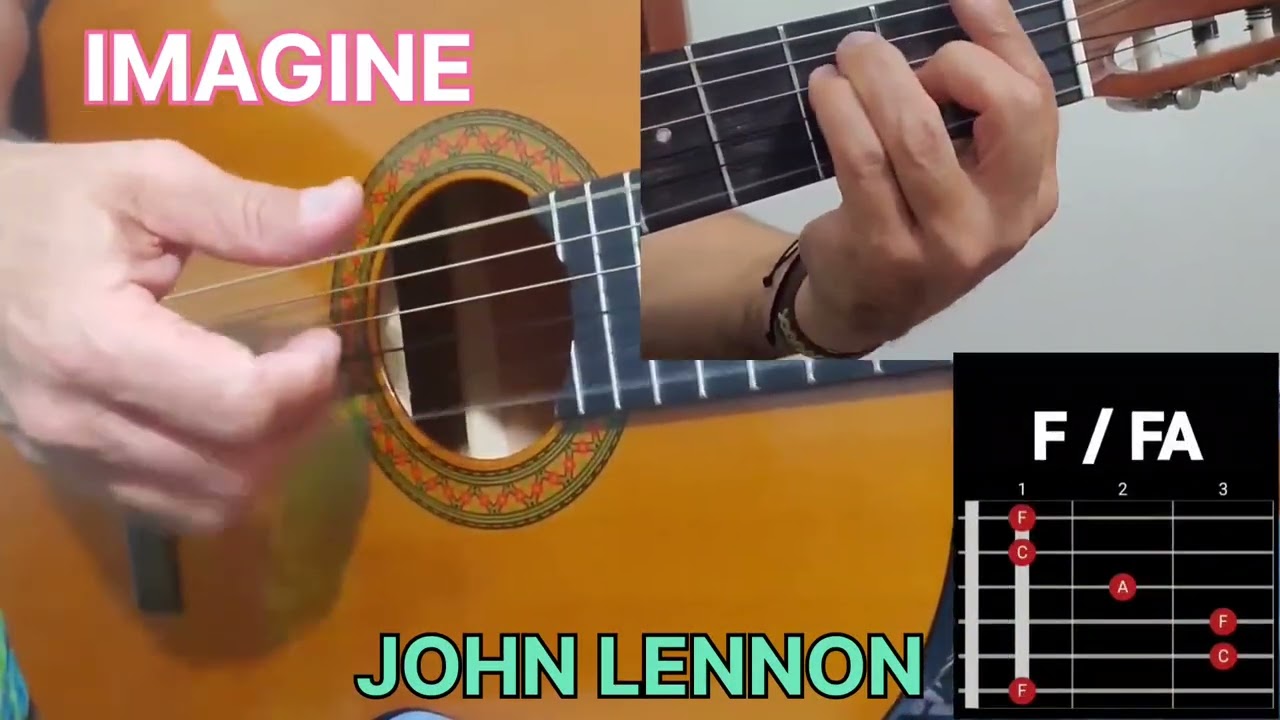 Cómo tocar IMAGINE John Lennon 🌻TUTORIAL GUITARRA 🌻ACORDES Y RITMO