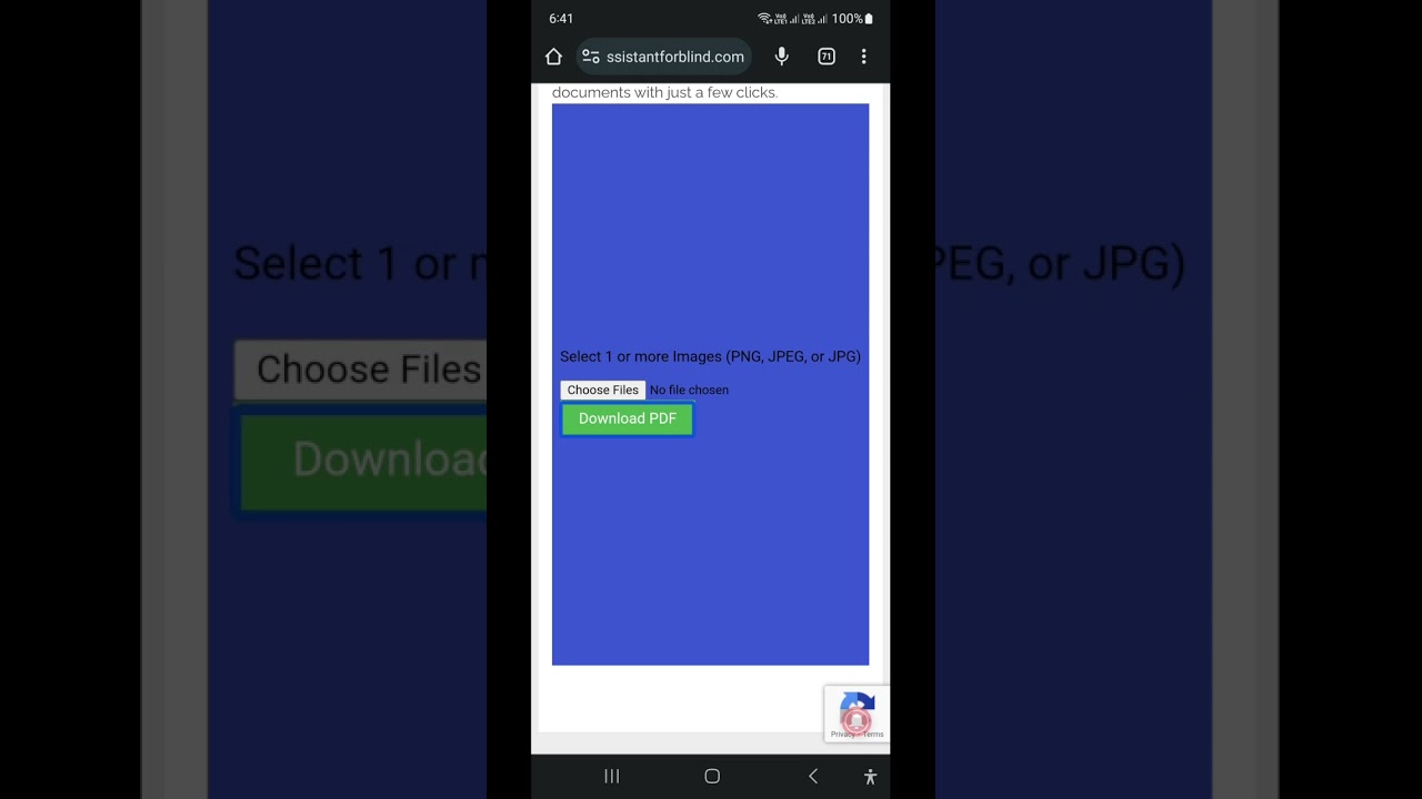 accessible talking image to PDF converter for blind user multiple image PDF converter with TalkBack
