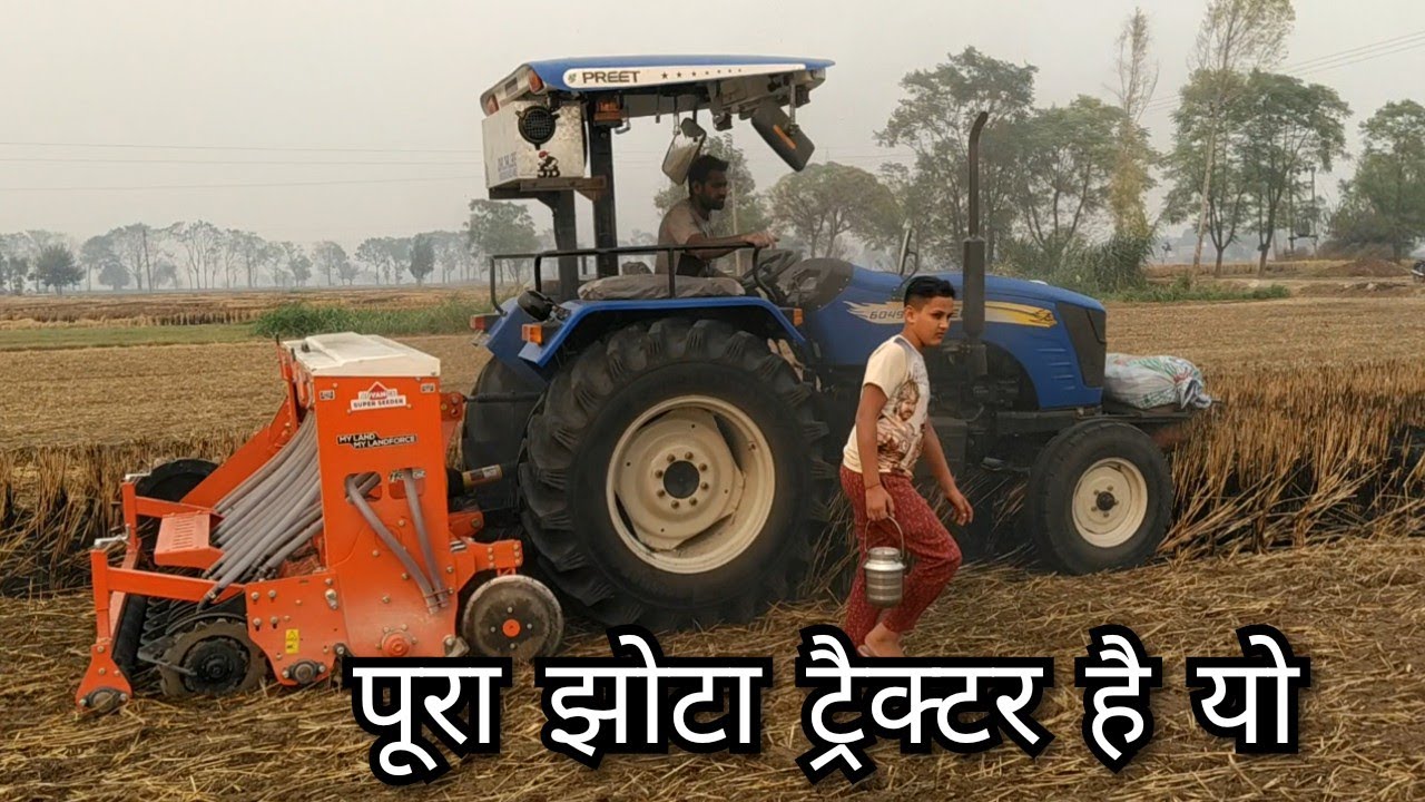 Preet 6049 tractor 60 HP saath mai hai 8 futa Super Seedar Landforce