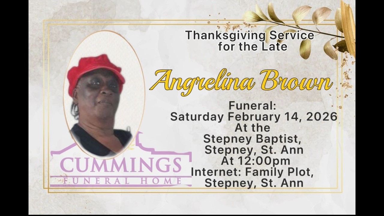 THANKSGIVING SERVICE FOR ANGRELINA BROWN