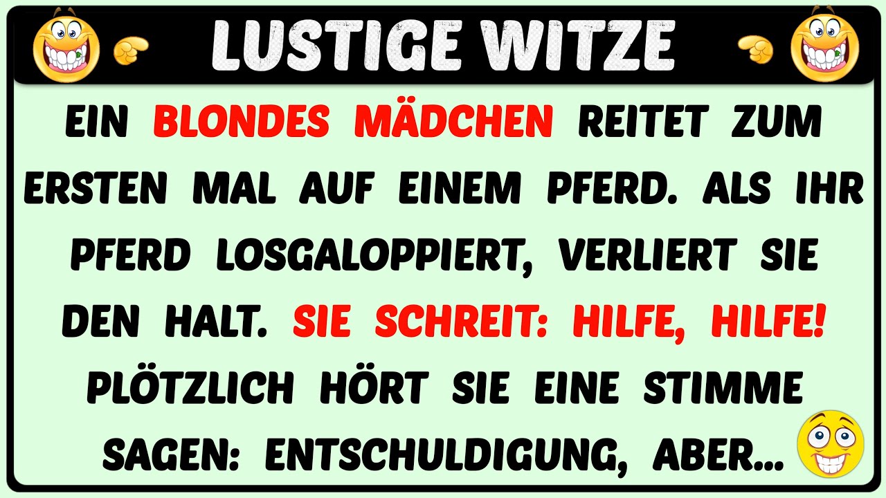 Bester Witz Des Tages! - Ein Blondes Mädchen versucht, reiten zu gehen...| Täglich Witzige Videos