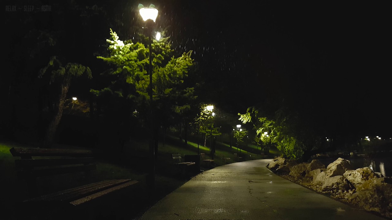 Gentle Sounds of Nature - Sleet Falling in May at Night - 10 Hrs Video with Relaxing Binaural Sounds
