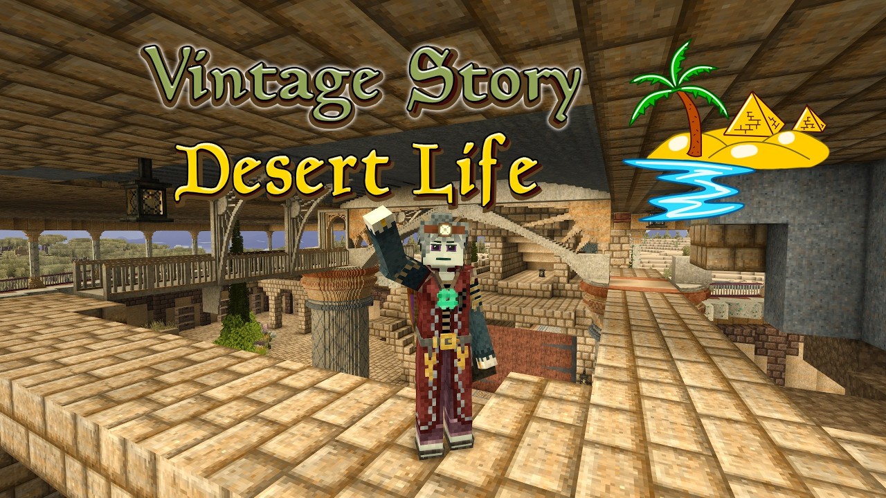 Vintage Story Desert Life Ep 316: Copying Corbels and Ceiling Designs Along the Walkway