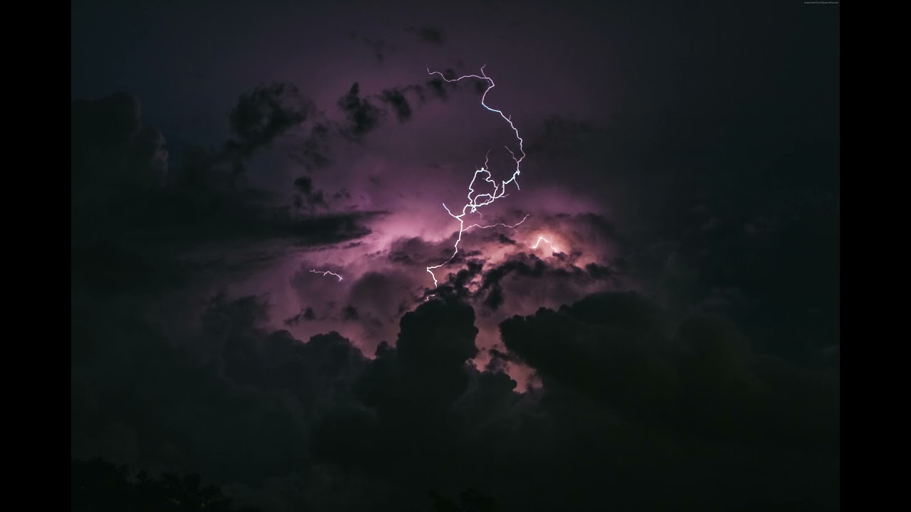 Sufi Meditation Sounds │ Storm Nature Rain Thunder │ 1 Hour Purple Rainstorm