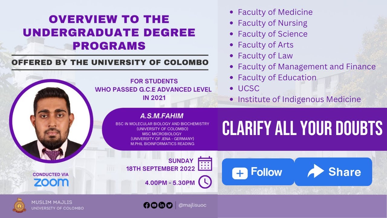Overview of University of Colombo Undergraduate Programs