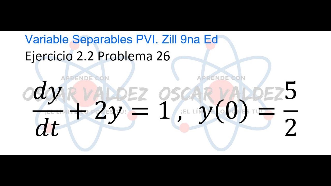Ejercicios 2.2 Problema 26 Dennis G. ZILL Método de Separación Problema de Valor Inicial