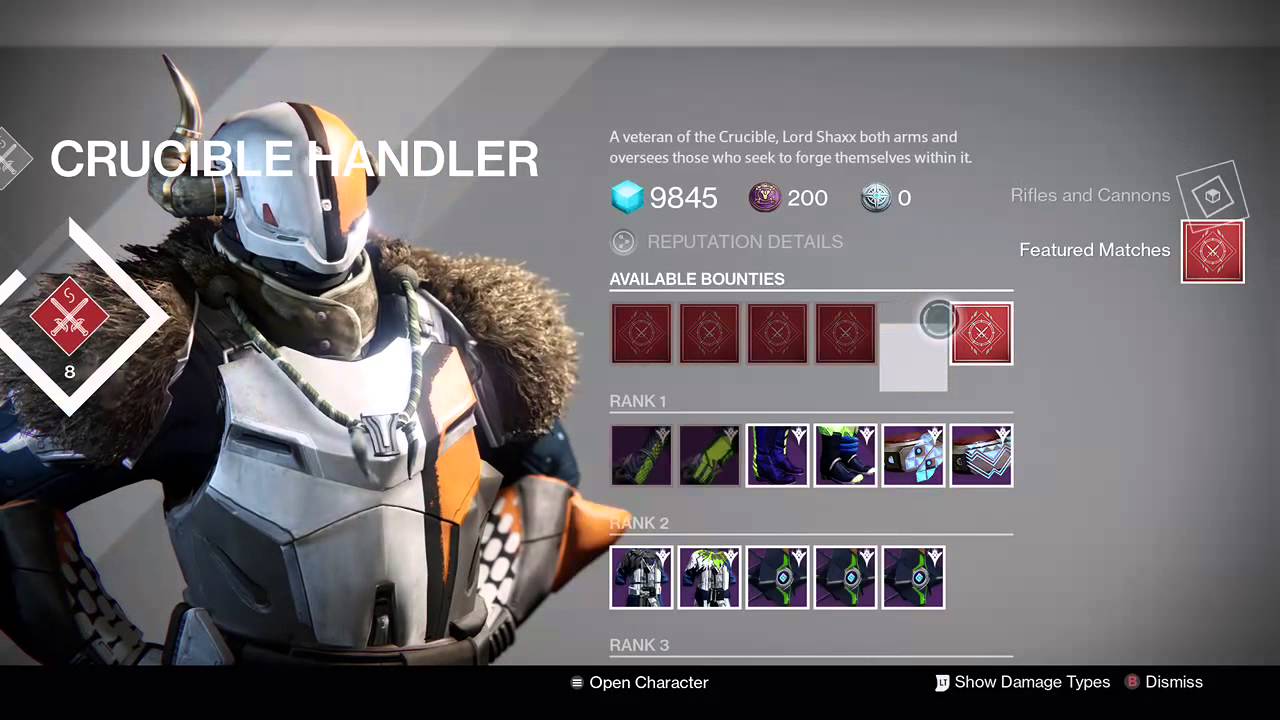 Destiny TTK: Weekly Crucible Bounty Loot!