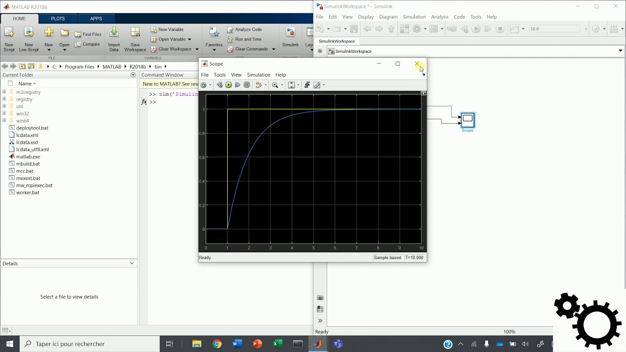 Matlab - communication entre le Workspace et Simulink et contrôle de Simulink via le Workspace
