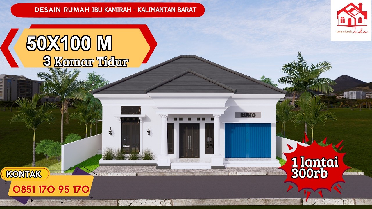 DESAIN RUKO INDO MODEL MINIMALIS UKURAN 11 X 12M 1 LANTAI (Ibu Kamirah Kalimantan Barat)