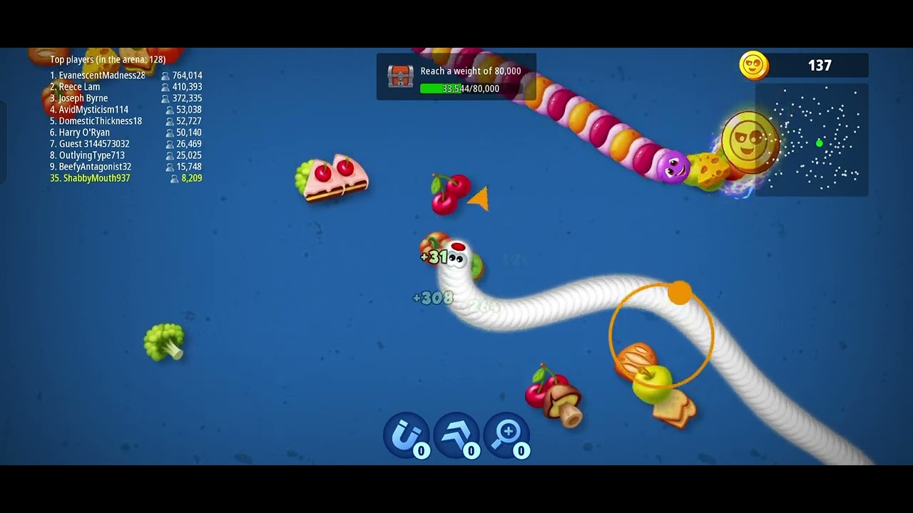 🐍Wormszone.io 🔥#227💥Bữa tiệc bánh ngọt vs trái cây👹Top 1 trên bản đồ 💯
