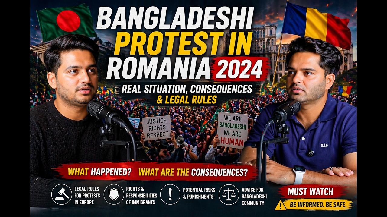 🇧🇩 Bangladeshi Protest in Romania 2024 | Consequences & Legal Rules for Protests in Europe 🇷🇴
