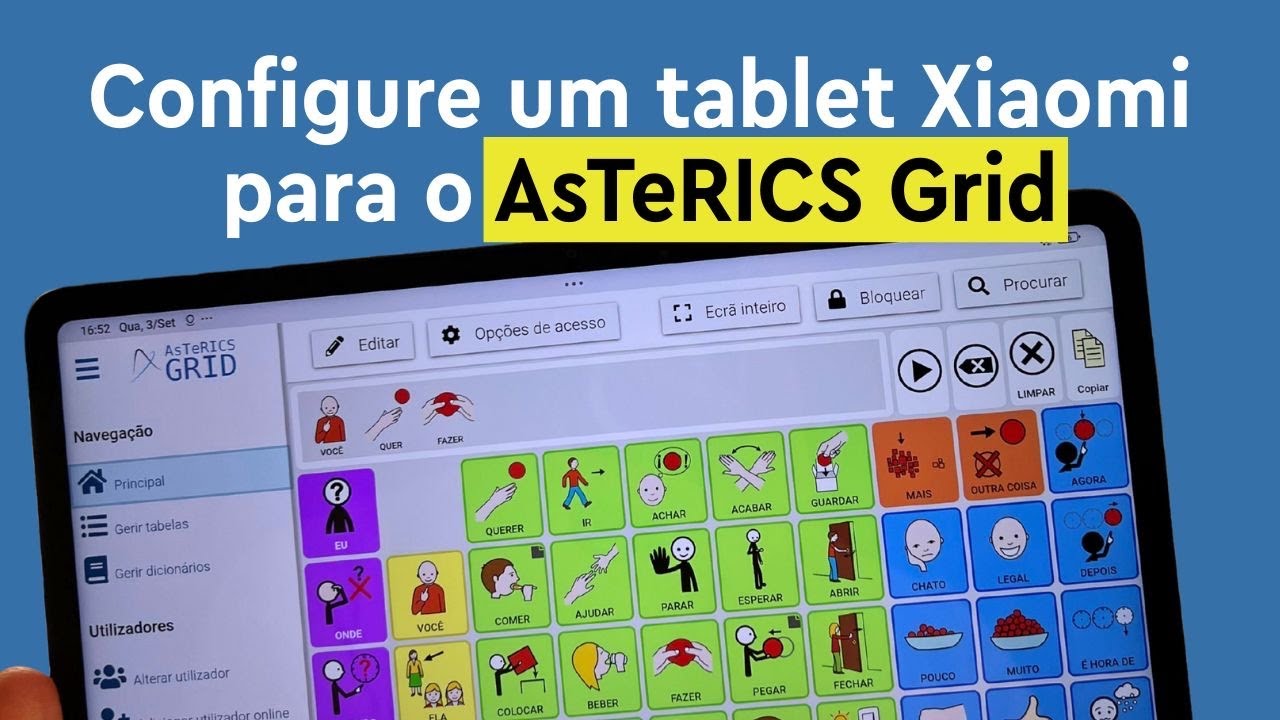 Configure um tablet Xiaomi para o AsteRICS Grid