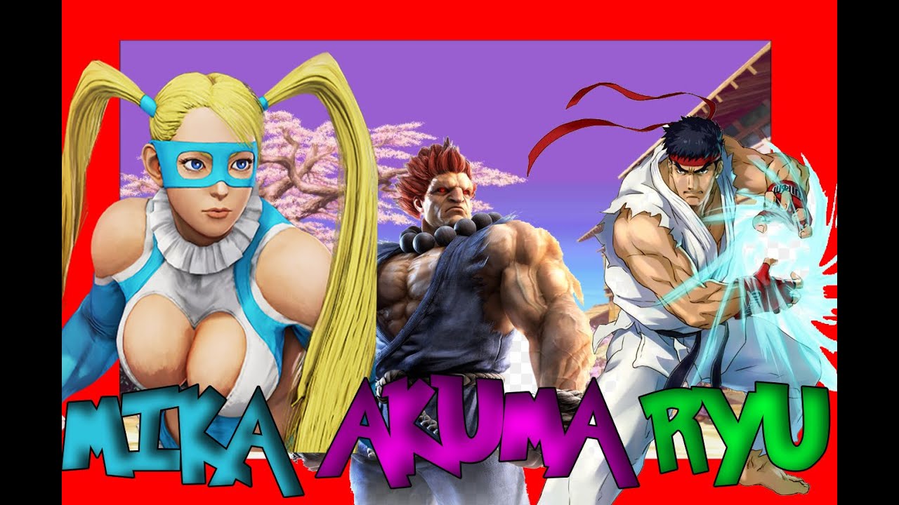 STREET FIGHTER V : MIKA VS AKUMA VS RYU 4K Gameplay 29-06-2020